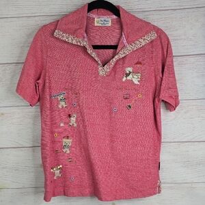 Cuse Family Berry Needle Chart Bears Red Top Sz Small